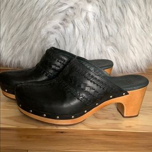 UGG leather/fur lined clogs
